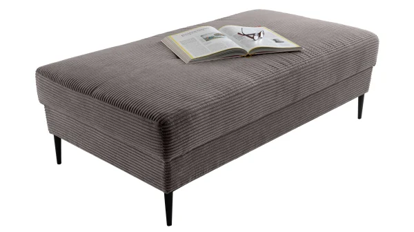 Hocker Sitzhocker 140 x 75 cm Cord grau - SUMMER