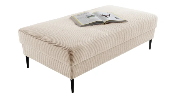 Hocker Sitzhocker 140 x 75 cm Cordbezug creme - SUMMER