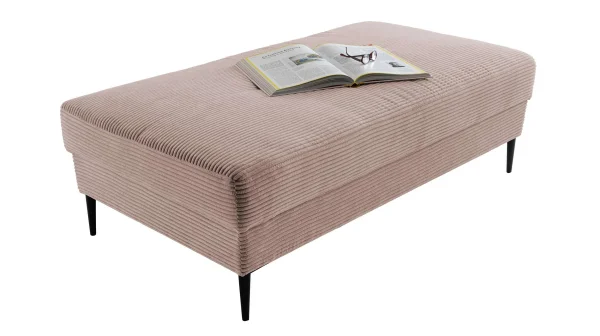 Hocker Sitzhocker 140 x 75 cm Cordbezug rosa - SUMMER