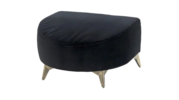 Hocker Sitzhocker 70 x 61 cm Samtstoff schwarz - YORK