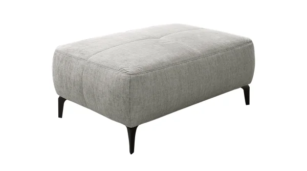 Hocker Sitzhocker 79 x 111 cm Veloursbezug hellgrau - SALO