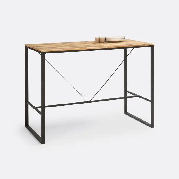 Hoher Bartisch Hiba Für 4-6 Pers., Eiche Und Stahl