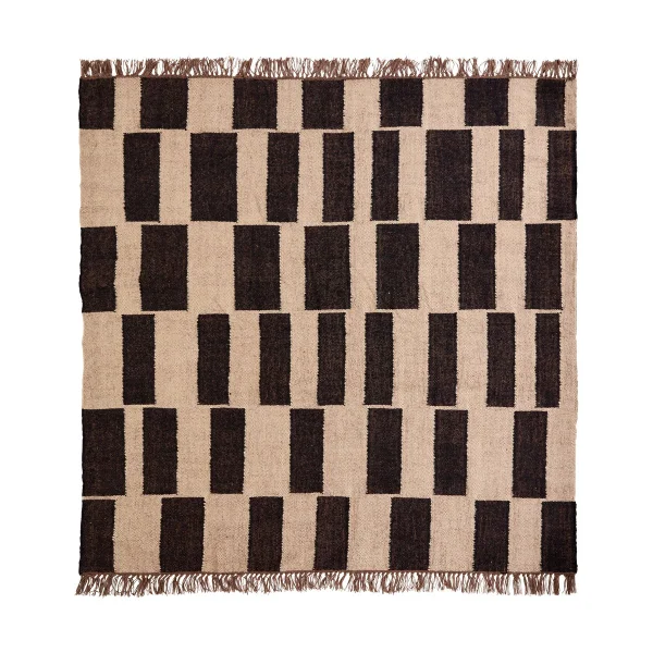 House Doctor Graph Teppich Schwarz-natur, 180x180 cm