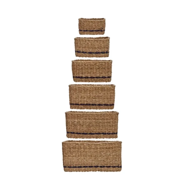 House Doctor - Squares Aufbewahrungskorb natur Jute 6er-Set