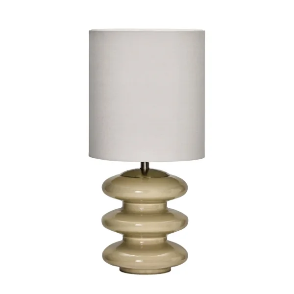 House Doctor - Step L Tischleuchte sandfarben Baumwolle Glas