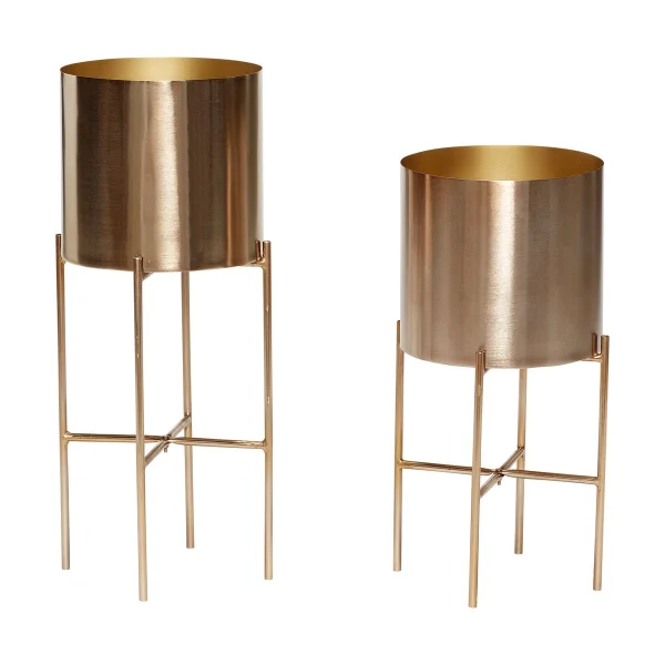 Hübsch Airy Blumentopf Set 2 Teile Brass