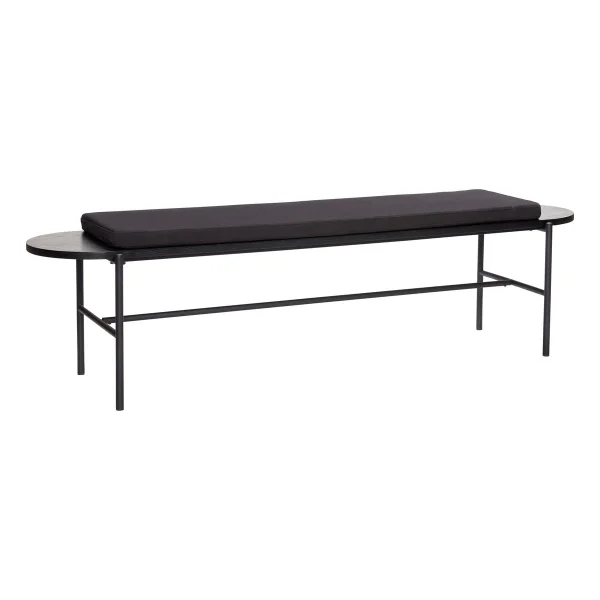 Hübsch Bank mit Kissen 45x180 cm Metall-schwarz
