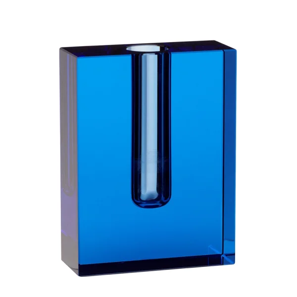 Hübsch Block Vase 16 cm Blau
