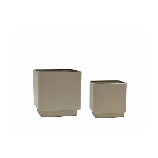 Hübsch Cube Blumentopf Set 2 Teile Brown