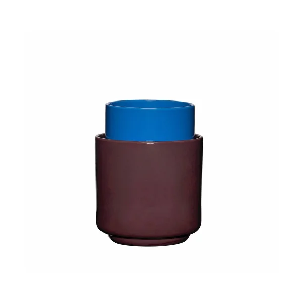 Hübsch Deux Blumentopf Set 2 Teile Maroon-blue