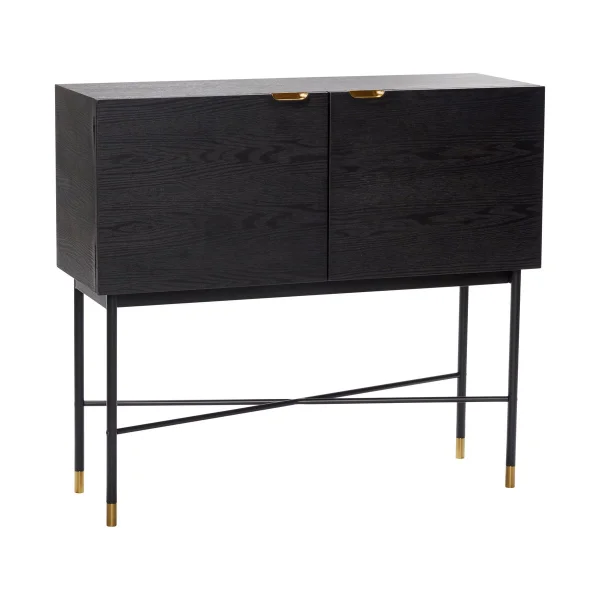 Hübsch Sideboard 100x90 cm Esche-Schwarz-Messing