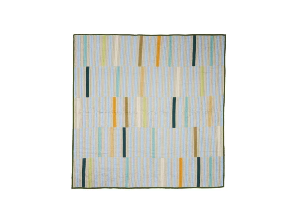 Hübsch - Twist Tagesdecke Block 260x260 Dunkel Green/Multi-Farbigen