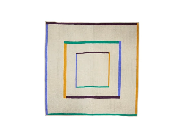 Hübsch - Twist Tagesdecke Square 260x260 Sand/Multi-Farbigen