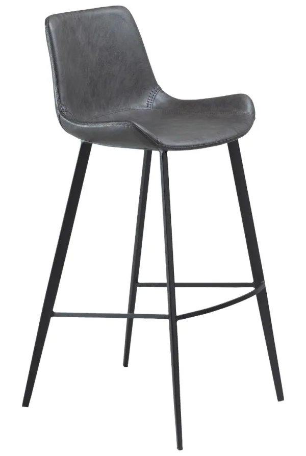 Hype Dan-Form Barhocker PU-Kunstleder graulich.