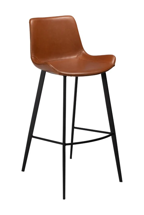 Hype Dan-Form Barhocker PU-Kunstleder hellbraun.