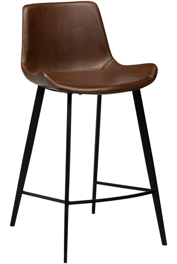 Hype Dan-Form Counterstuhl PU-Kunstleder dunkelbraun.