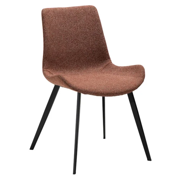 Hype Dan-Form Esszimmerstuhl Bouclé Bordeaux.