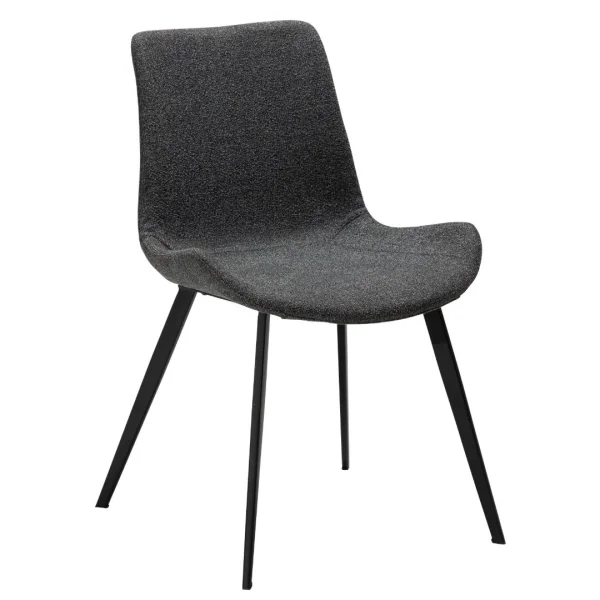 Hype Dan-Form Esszimmerstuhl Bouclé dunkelgrau.