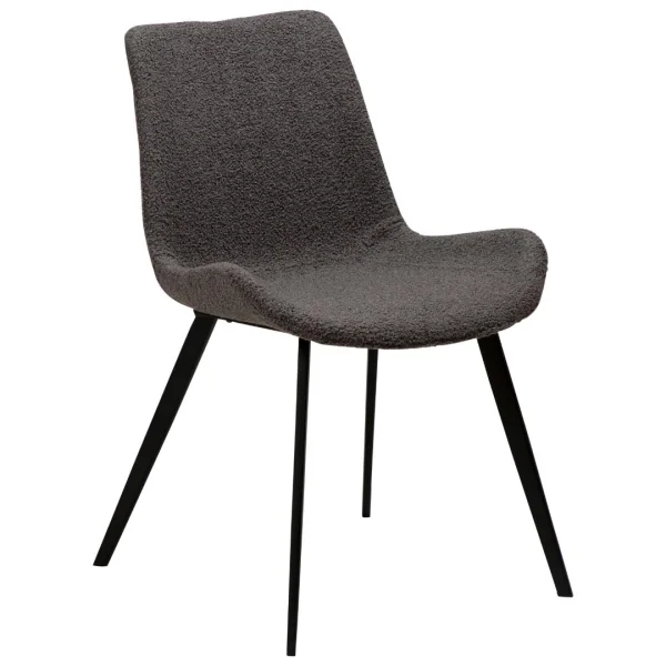 Hype Dan-Form Esszimmerstuhl Bouclé grau.