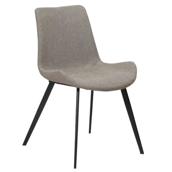 Hype Dan-Form Esszimmerstuhl Bouclé hellbraun.