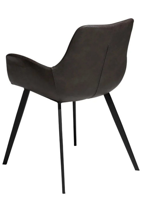 Hype Dan-Form Esszimmerstuhl mit Armlehnen PU-Kunstleder graulich.