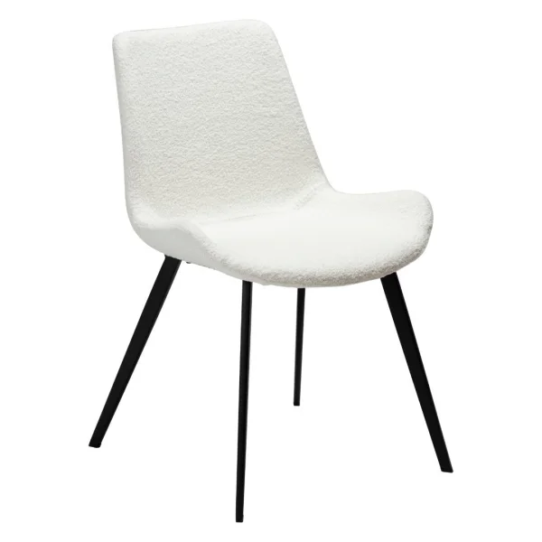 Hype Esszimmerstuhl Bouclé weiß.