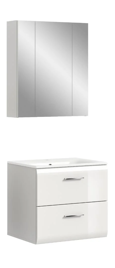 Ice Badmöbelset I57 Weiß hochglanz, weiß.