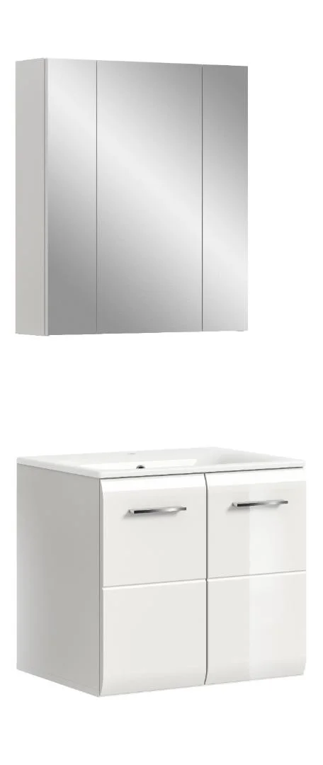 Ice Badmöbelset I63 Weiß hochglanz, weiß.