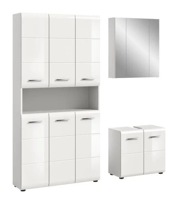 Ice Badmöbelset I64 Weiß hochglanz, weiß.