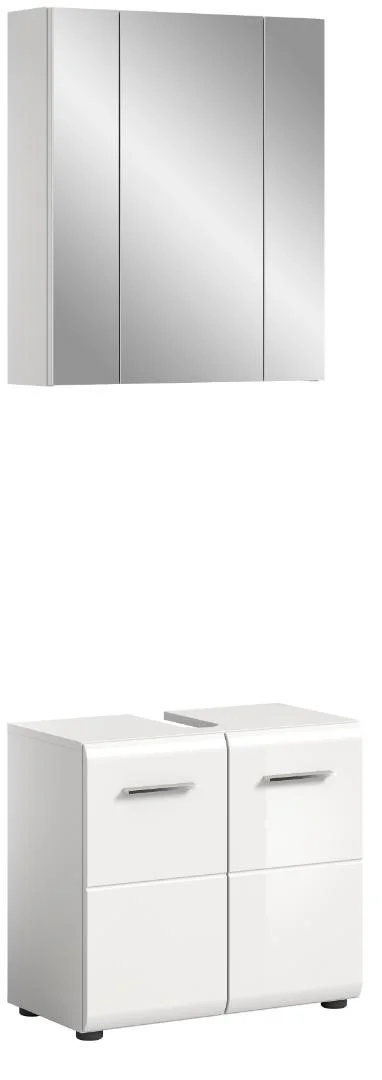 Ice Badmöbelset I67 Weiß hochglanz, weiß.