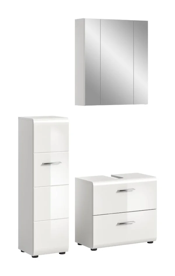 Ice Badmöbelset I70 Weiß hochglanz, weiß.