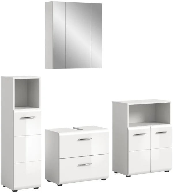 Ice Badmöbelset I71 Weiß hochglanz, weiß.