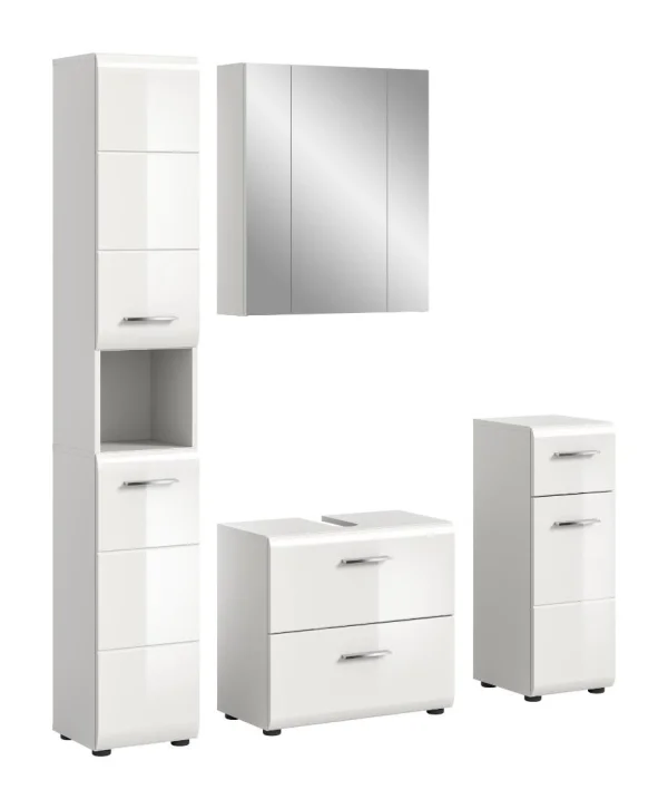 Ice Badmöbelset I75 Weiß hochglanz, weiß.
