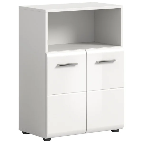 Ice Badschrank 2 Türen 1 Fach weiß Hochglanz.
