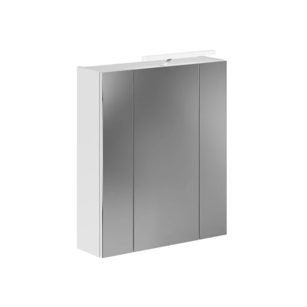 Ice Spiegelschrank Bad Inkl. Beleuchtung 3 Spiegeltüren Weiß hochglanz, weiß.