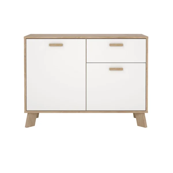 Ikast Sideboard 2 Türen, 1 Schublade Eichen-Dekor, weiß.