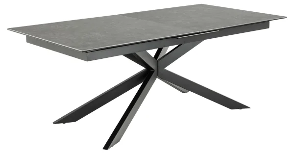 Irwine Esstisch 100x200/240cm mit Auszug schwarz.
