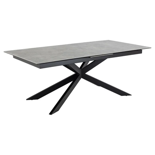 Irwine Esstisch 100x240cm Inkl. 1 Zusatzplatte, Grau.