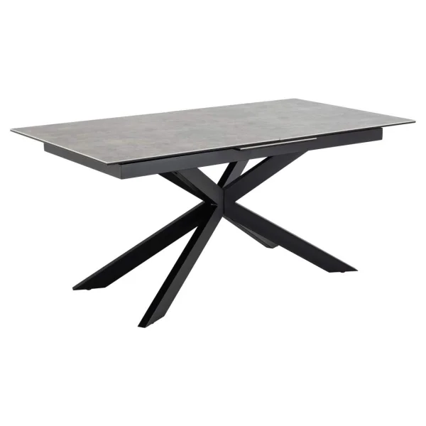 Irwine Esstisch 90x168/210cm inkl. 1 Zusatzplatte grau.