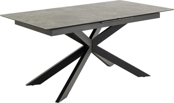 Irwine Esstisch 90x168/210cm inkl. 1 Zusatzplatte schwarz.