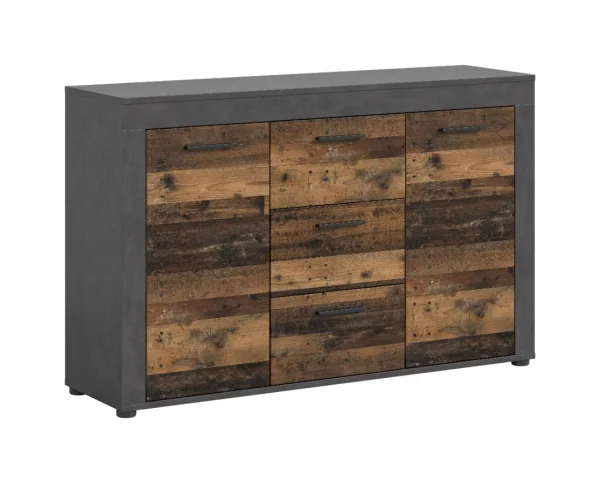 Jam Sideboard 2 Türen, 3 Schubladen Eiche Dekor.