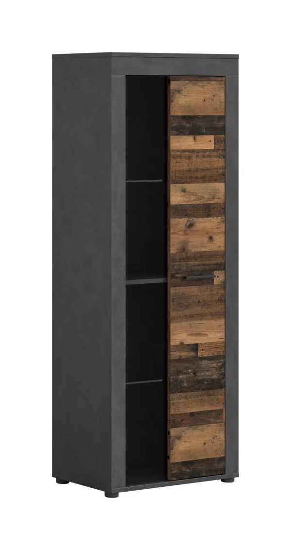 Jam Vitrinenschrank 1 Glastür Eiche Dekor.