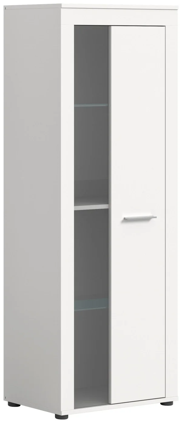 Jam Vitrinenschrank 1 Glastür weiß.