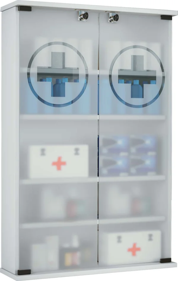 Janula Badschrank , Medizinschrank weiß.