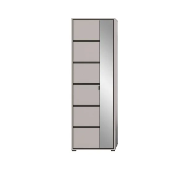 Jaru Schuhschrank Kleiderschrank 2 Türen, 1 Kleiderstange grau,schwarz.