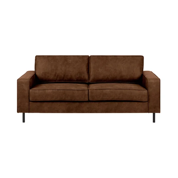 Jesolo 2,5-Personen-Sofa braun mit schwarzen Metallbeinen.
