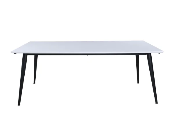 Jimmy Esstisch 90x195/285cm inkl. Zusatzplatten HPL weiß, schwarz.