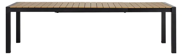 Joan Gartentisch 205-275 x 100 cm, mit Auszug inkl. 1 Platte, schwarz und teak Dekor.