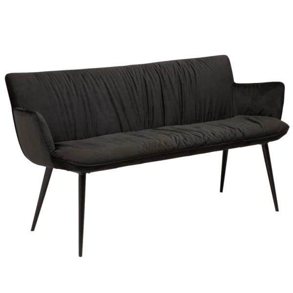 Join Dan-Form Sitzbank mit Armlehnen Velours schwarz.