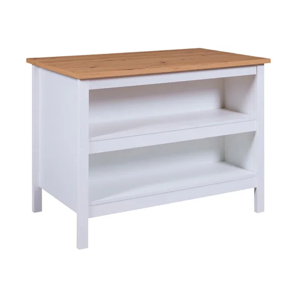 Julina Sideboard Küchen-Ø, 2 Ablagen weiß, Artisan Eiche dekor.